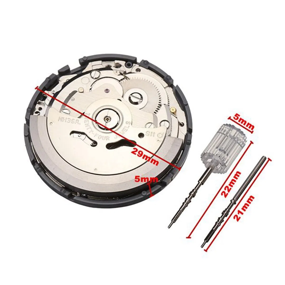 Movimiento de Reloj mecánico automático, Movimiento de Reloj mecánico para Hombre, Movimiento NH36, repuestos para Relojes, Kit de reparación de Relojes,