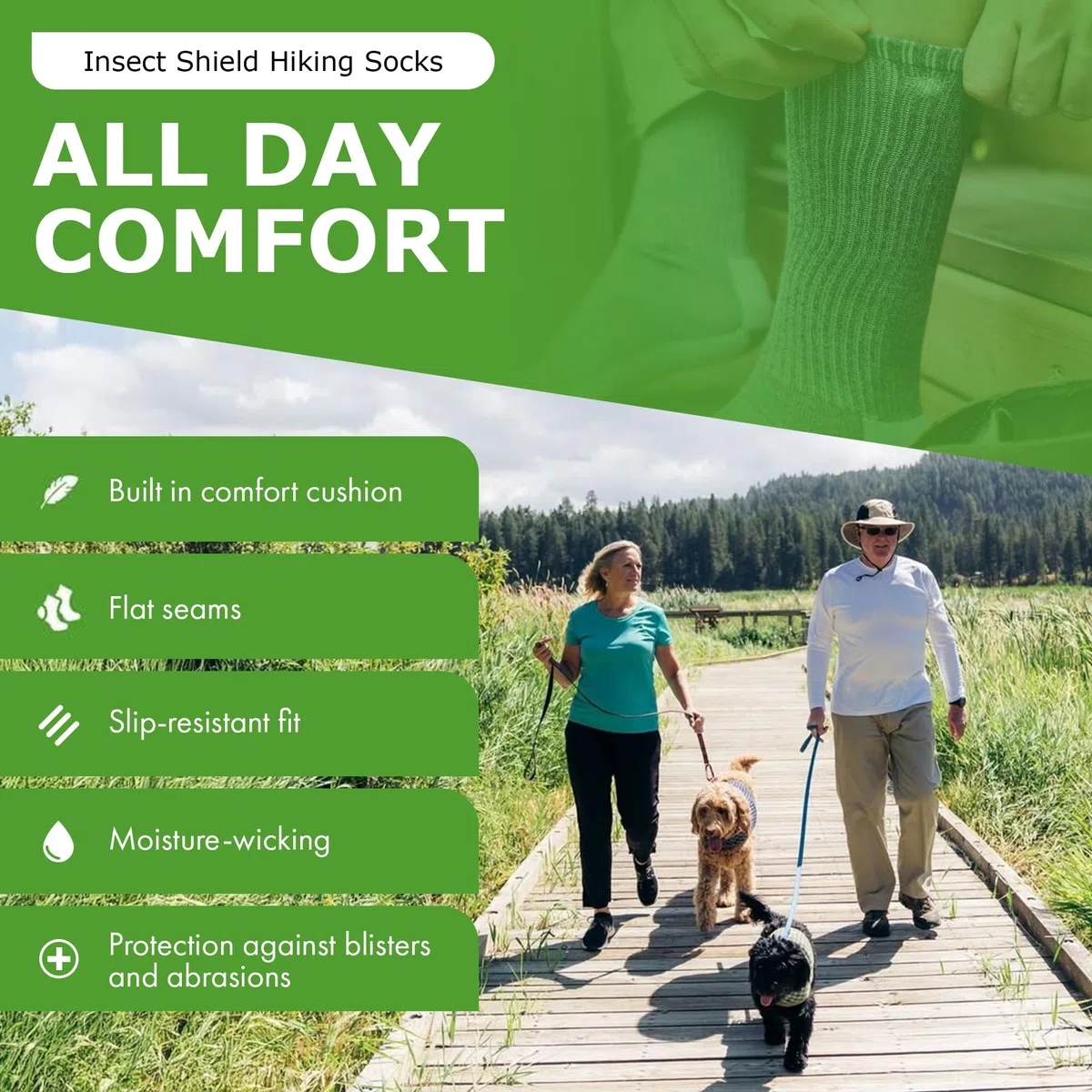 Insect Shield Unisex Lightweight Hiker Socks