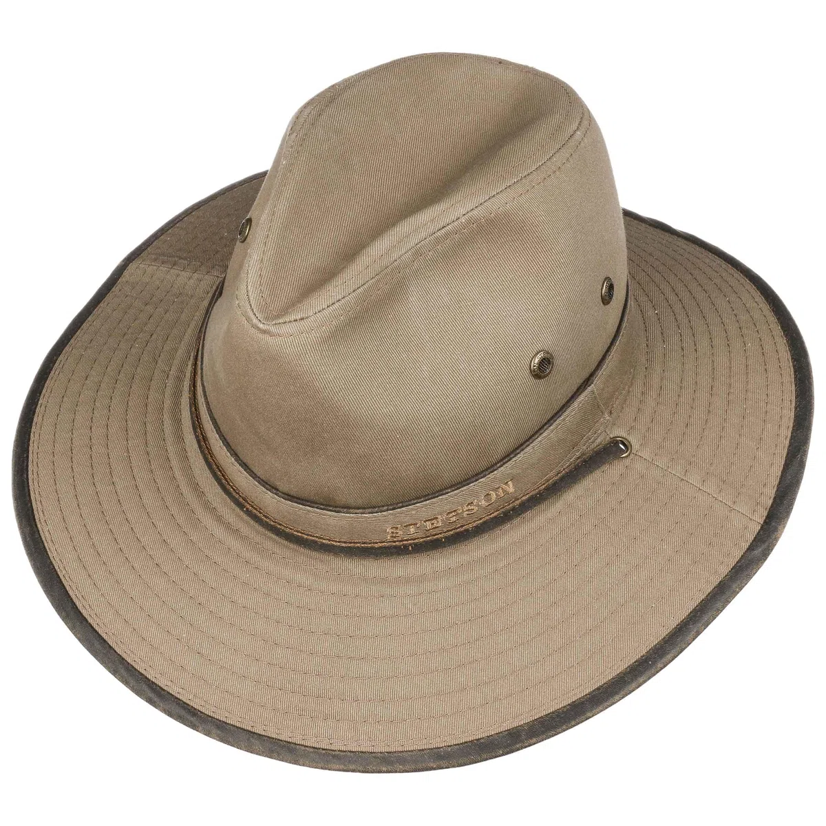 Stetson Sombrero Traveller de Algodón Tarnell Hombre Primavera Verano Protección UV 40 Tela con Ojales de Ventilación