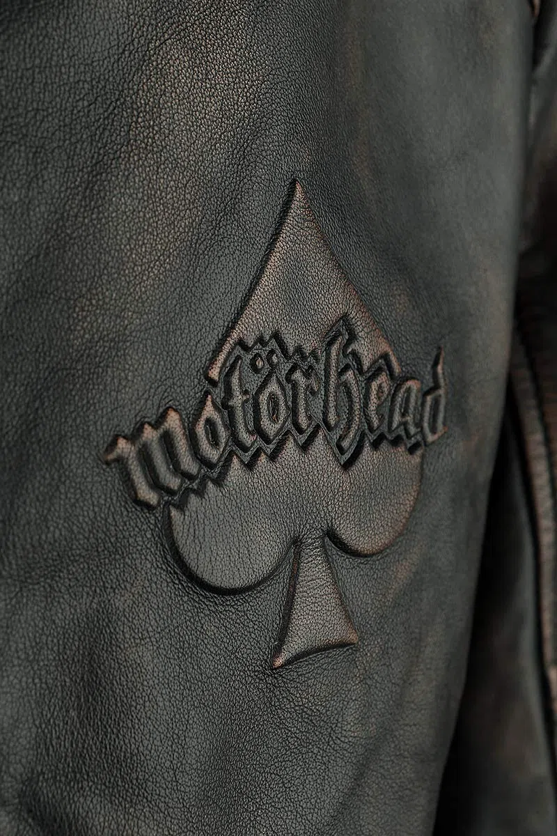 Motörhead England Hombre Chaqueta de Cuero Negro