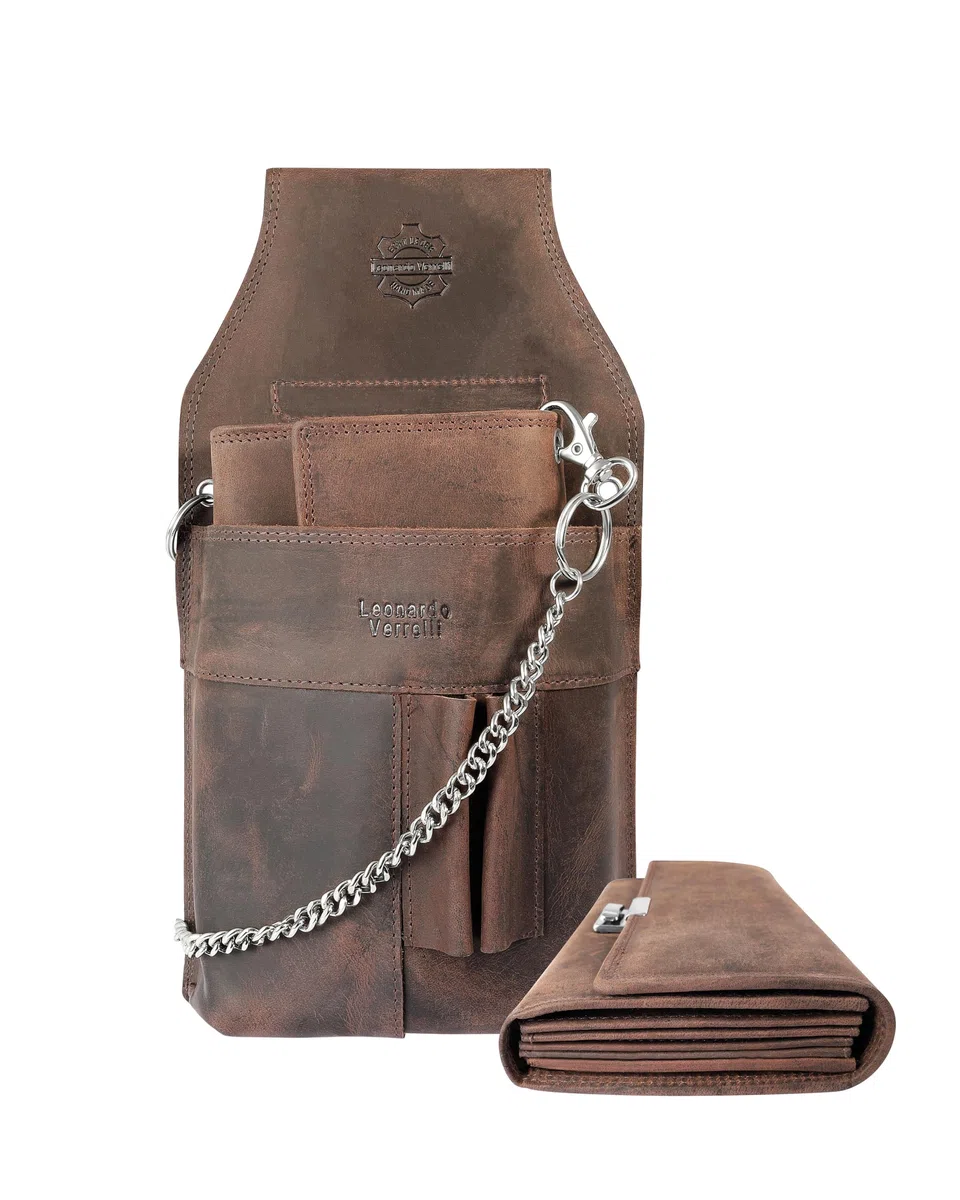 Cartera de Camarero de Piel auténtica con Bolsillo para Camarero y Cadena 3000130.
