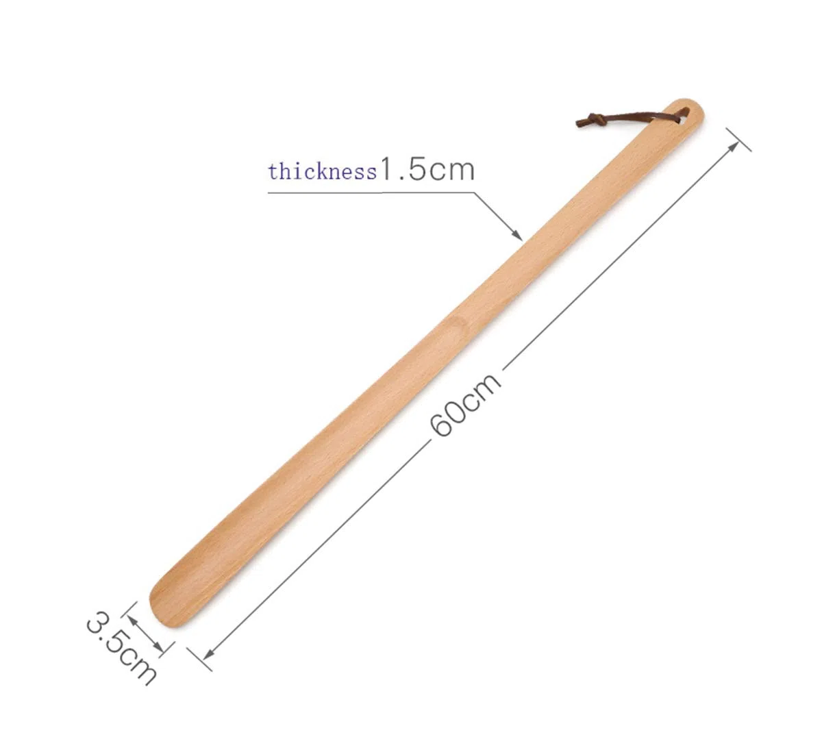 Calzador Mango Largo de Madera Longitud del Calzador Disponible ，Calzador(Beech 50cm)