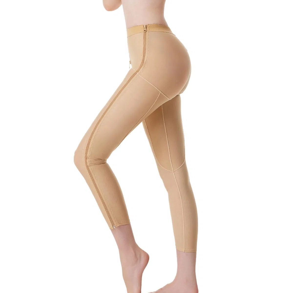 Faja Postquirúrgica con Cremallera Completa en la Pierna para Mujeres Después de Una Liposucción Pantalones Cortos de Compresión Levantador de Glúteos Moldeador de Muslos Adelgazante