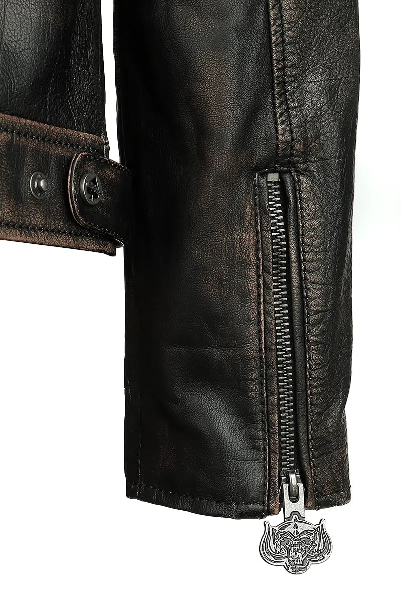 Motörhead England Hombre Chaqueta de Cuero Negro