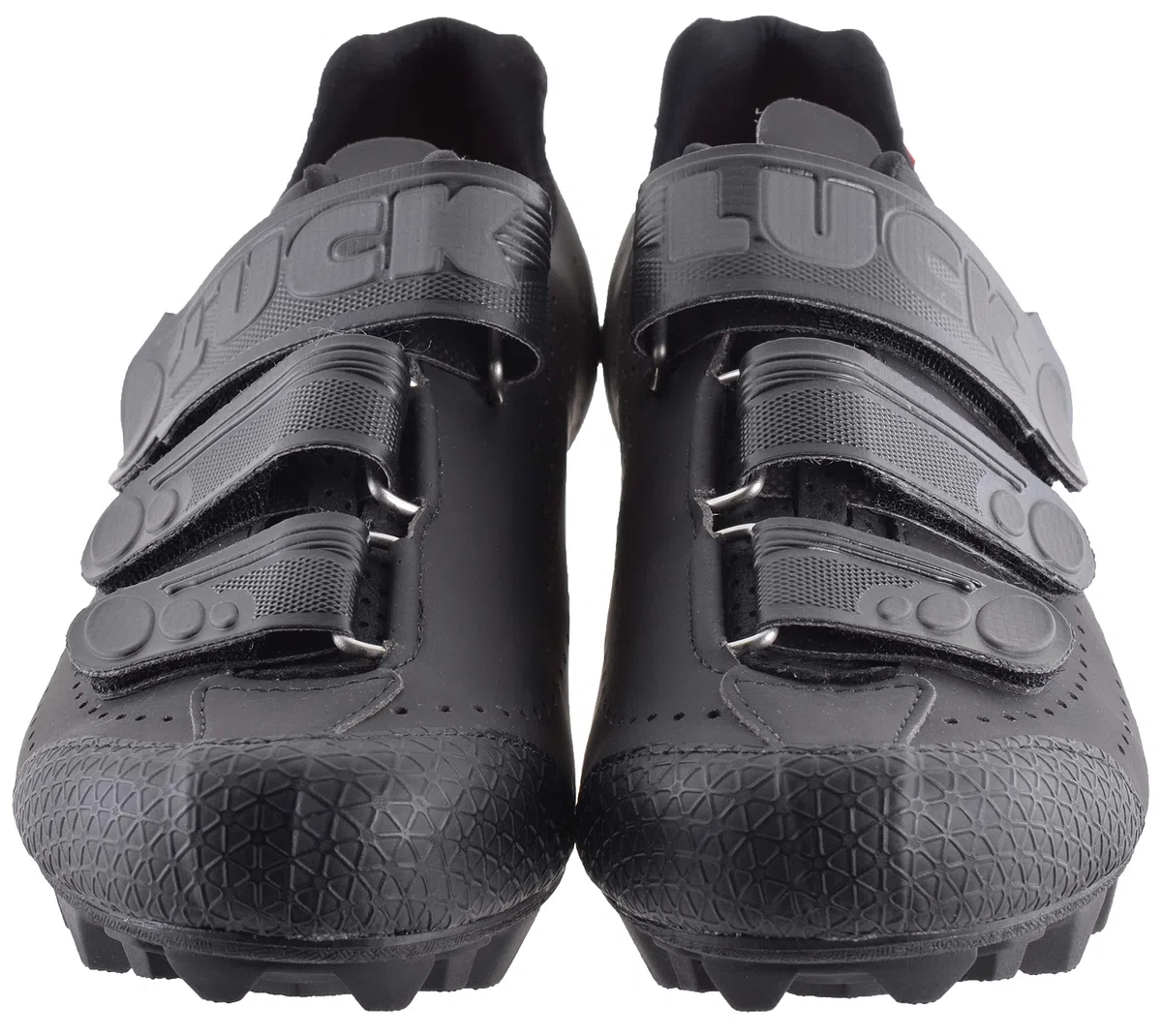 LUCK Matrix Revolution. Zapatillas Ciclismo MTB. Hombre, Mujer. Suela de Carbono Rígida y Ligera. Triple Velcro para un Ajuste Zapatos Ciclismo montaña Negro (47 EU, Negro)