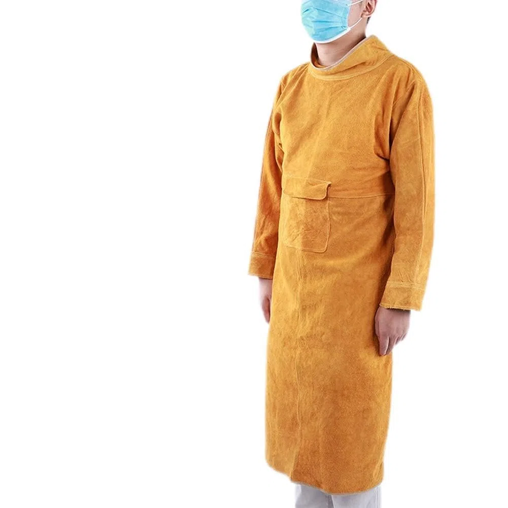 Chaquetas de Soldadura para Hombres, Delantal de Soldadura para Hombres Delantal de Protección Laboral del Soldador de Seguridad Delantal de Soldadura Delantal de Cuero de Vaca