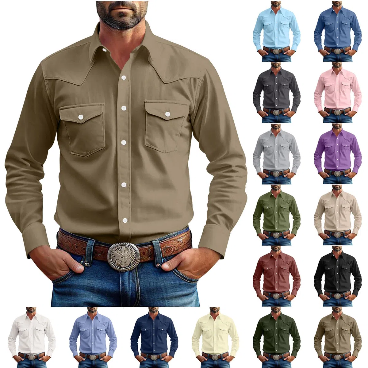 Camiseta de manga larga para hombre y adulto, lisa, con botones y transpirabilidad, capa base y tops para uso diario, oficina, estilo suave y inteligente