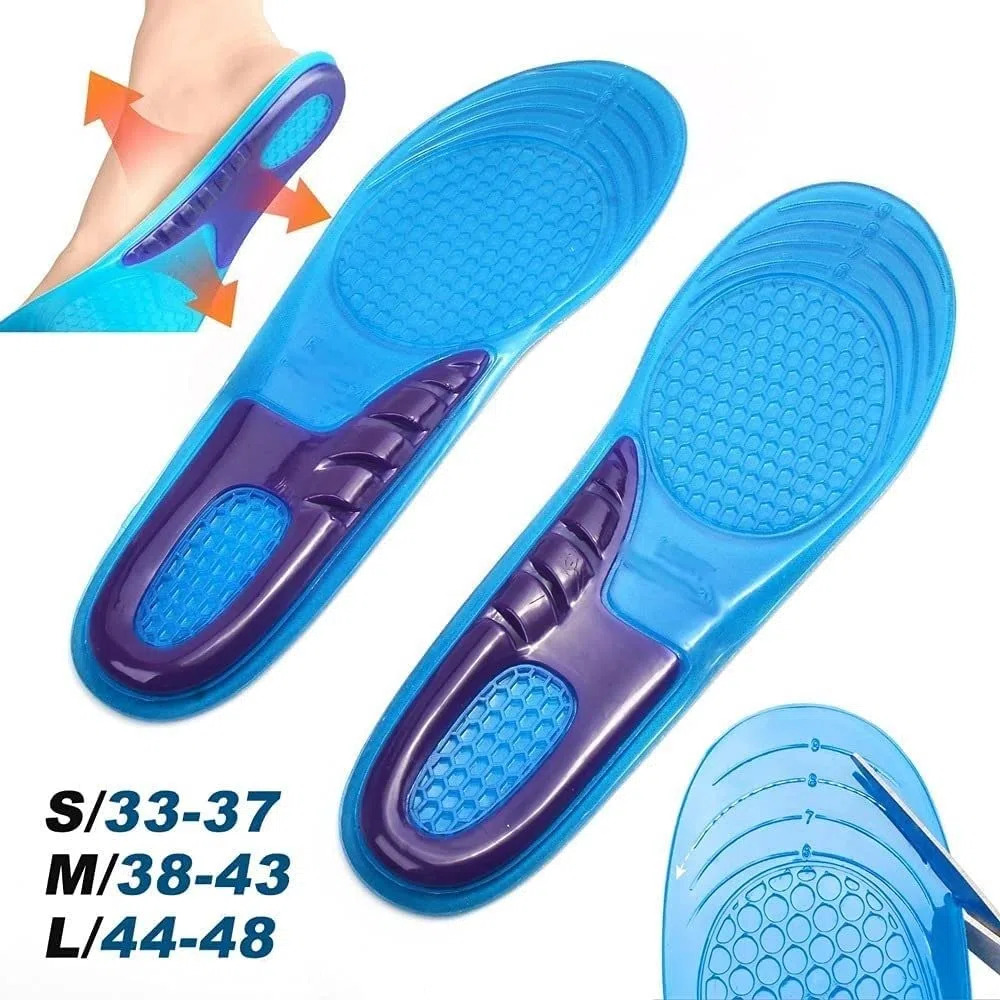 EDDGE Plantillas elásticas ortopédicas de Gel de sílice Almohadilla de Zapato de Soporte de Arco Plantillas de Gel Deportivas for Correr cojín de inserción for Hombres y Mujeres tamaño 33-48