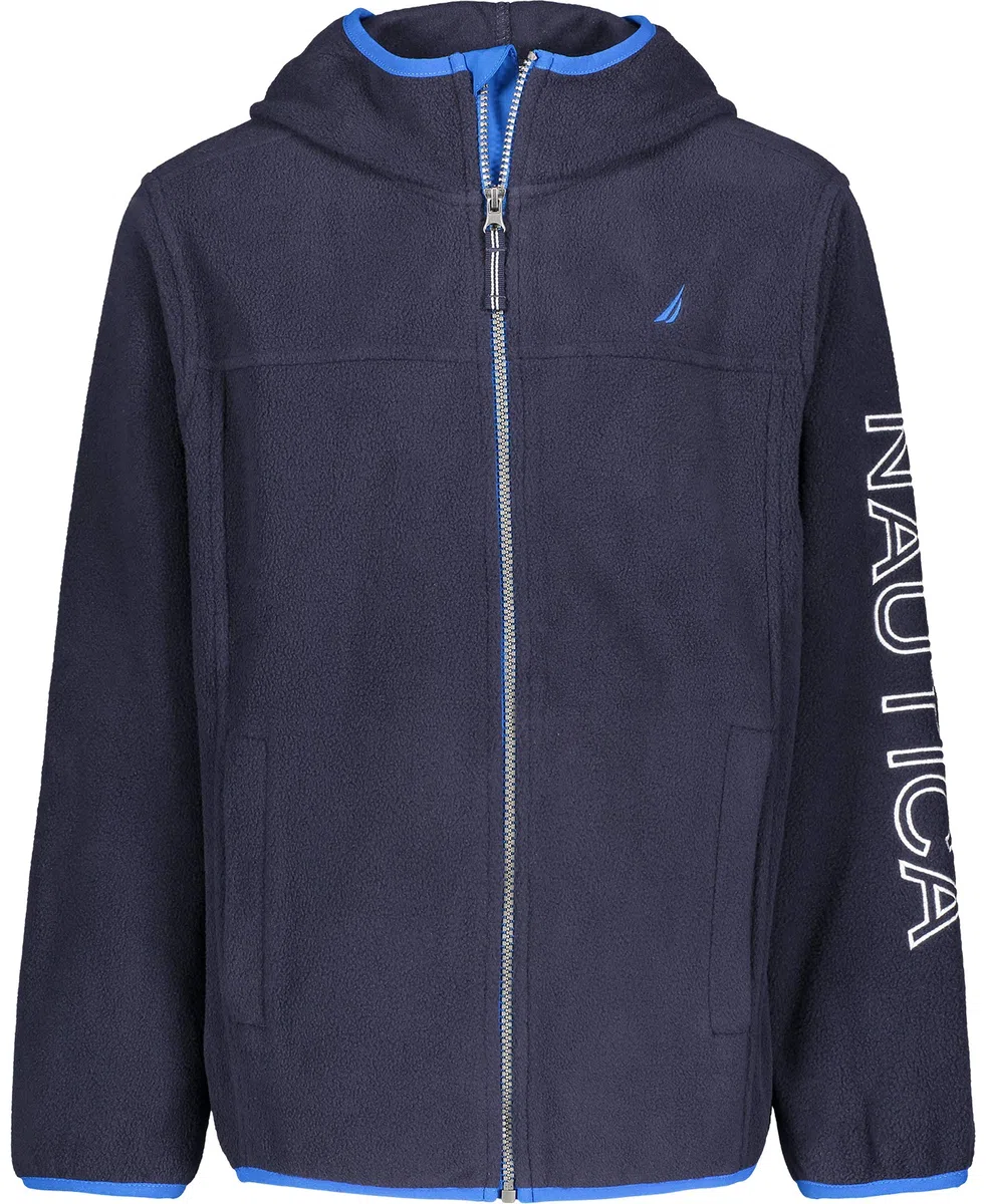 Nautica School Uniform Full-Zip Fleece Hooded Jacket Suéter Niños
