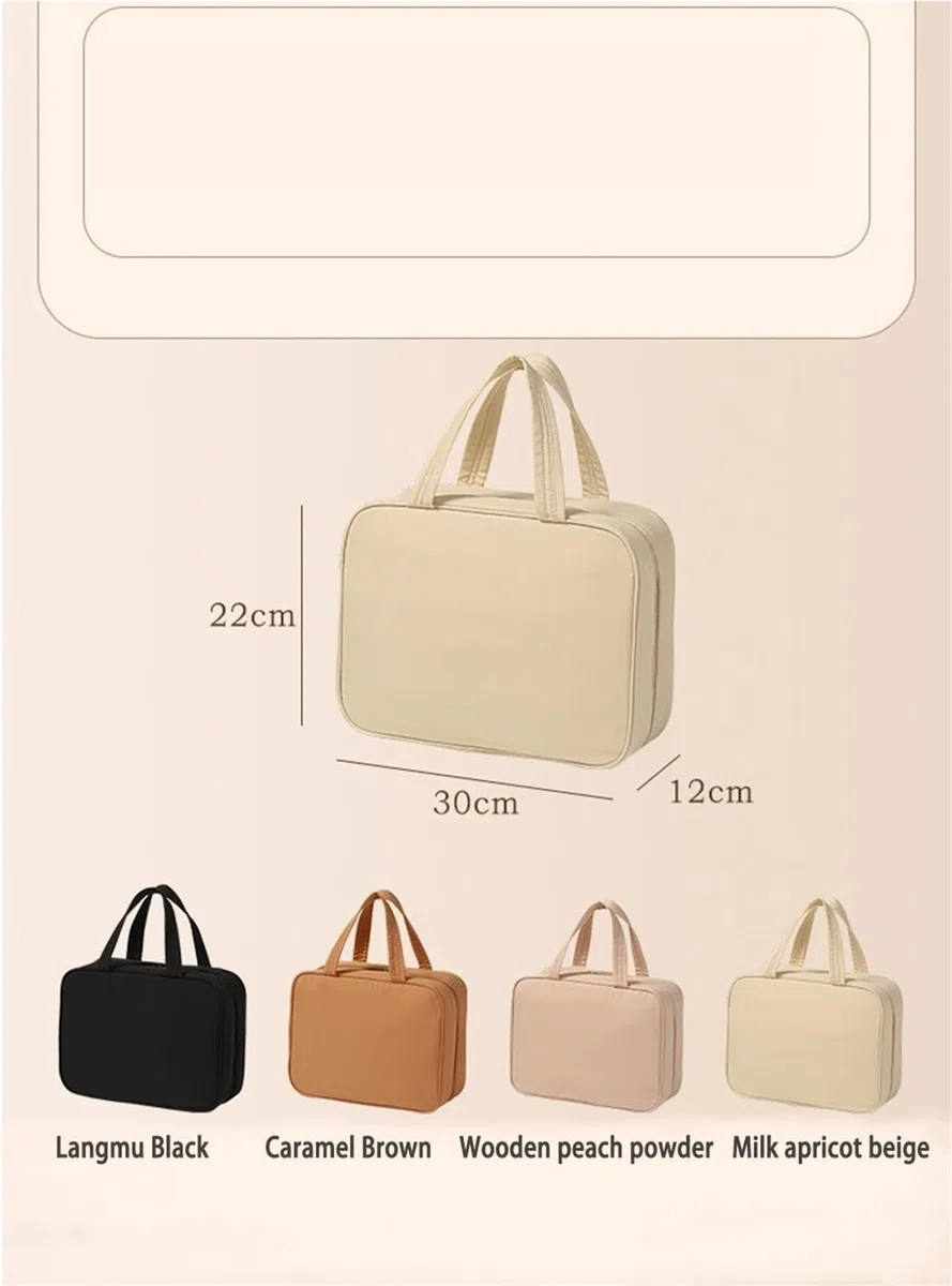 Bolsa de cosméticos Colgante for Mujer, Organizador Maquillaje portátil, Bolsas Almacenamiento artículos tocador Viaje Gran Capacidad, 2 uds para Viajar(Wooden Peach Powder)