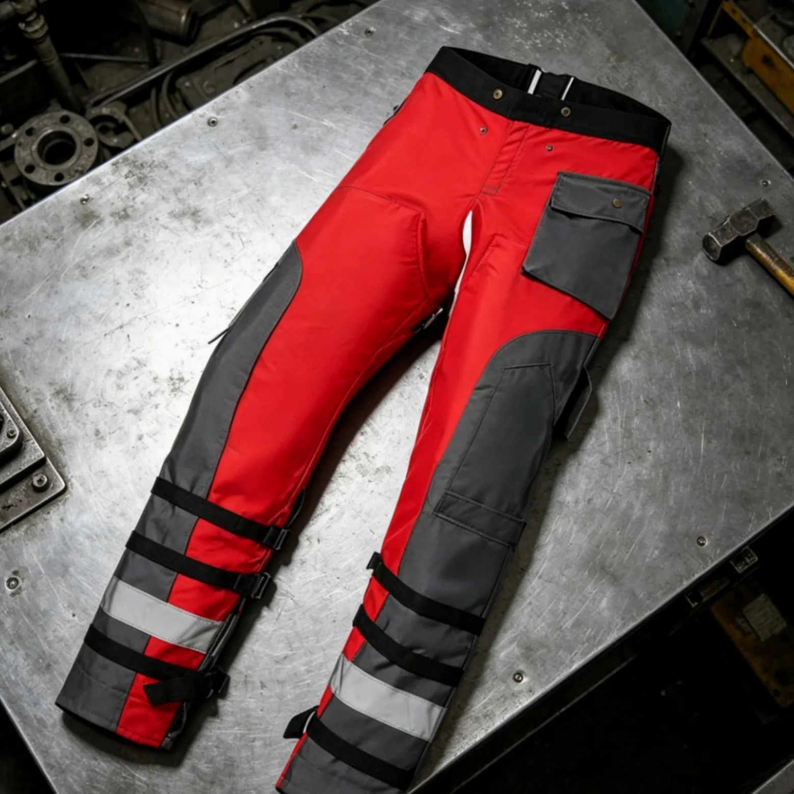 harayaa Pantalón de Protección para Motosierra Pantalón Anticorte Delantal Pernera Leggings con Estructura por Ajuste en Cintura y Piernas y Detalle