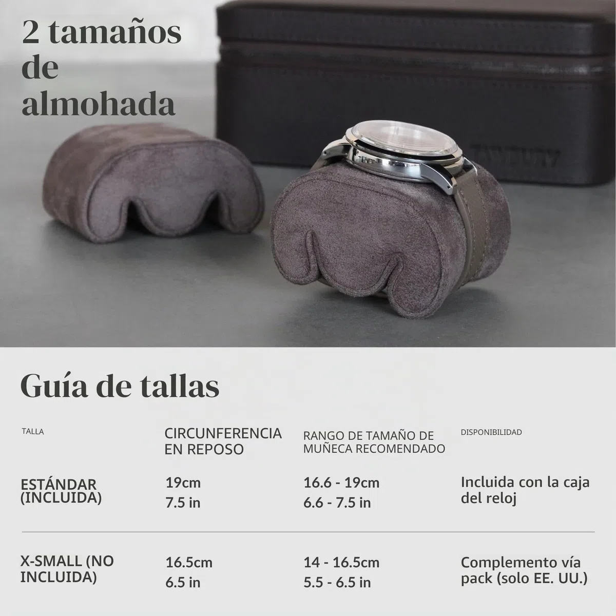 TAWBURY Caja de reloj de cuero 3 relojes hombres viajes