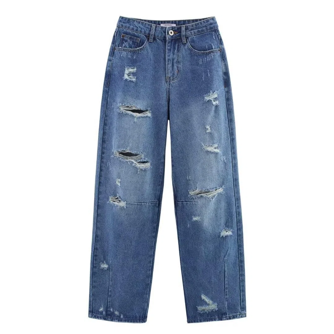 Ropa Mujer Vaqueros Elasticos Tejanos Ancho Pantalón Tallas Grandes Invierno Jeans Pantalones Ligero Baggy Casual Rectos Primavera