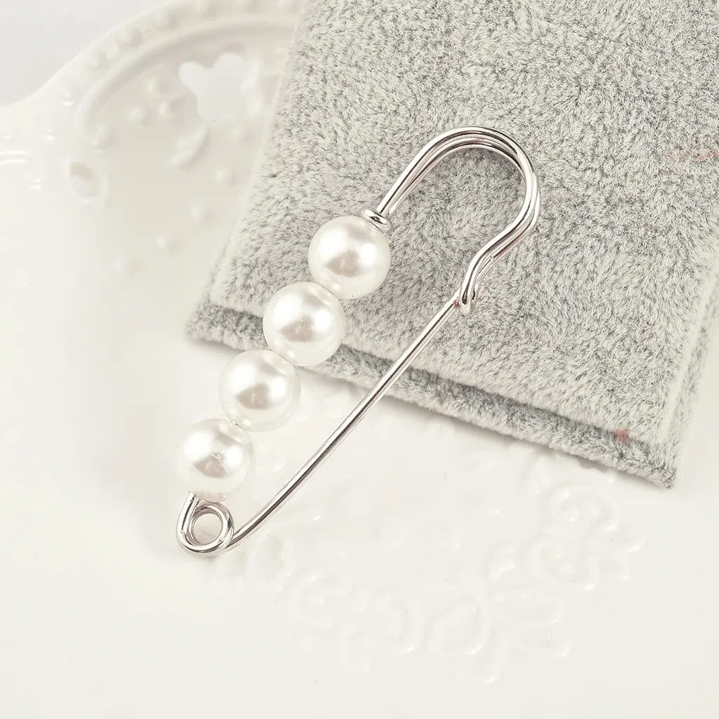 broche, 2 alfileres de seguridad grandes perla for mujeres y hombres, joyería, hebilla, alfiler metal, insignia, accesorios costura artesanal