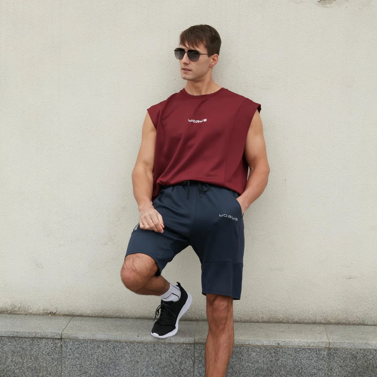 Pantalones Cortos para Hombre de Entrenamiento con Bolsillos con Cremallera para Correr, Gimnasio, Yoga, Crossfit