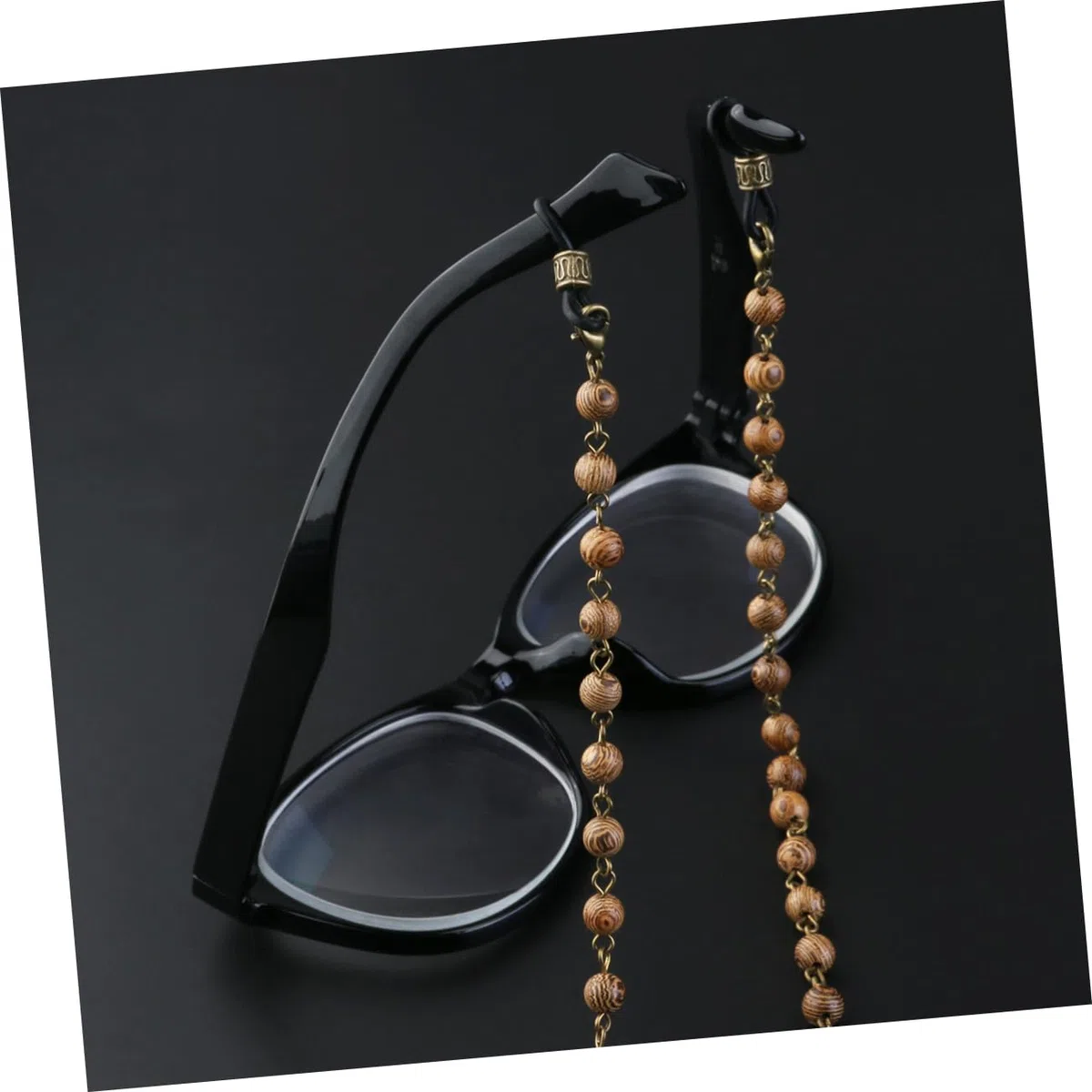 LIFKOME 3piezas Cadenas De Gafas De Madera Natural Perlas Soporte Para Gafas y Accesorios Antideslizantes Cuello