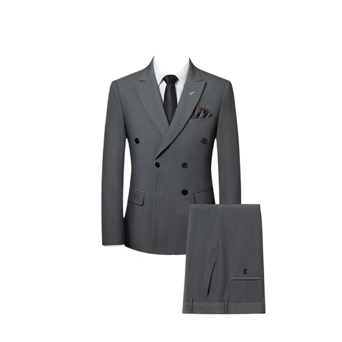 Trajes para Padrinos De Boda Conjunto Informal de Tres Piezas for Novio, Elegante y, Doble Botonadura (Traje + Chaleco + pantalón) para Fiesta(Light Grey,Asian XL is EUR M)