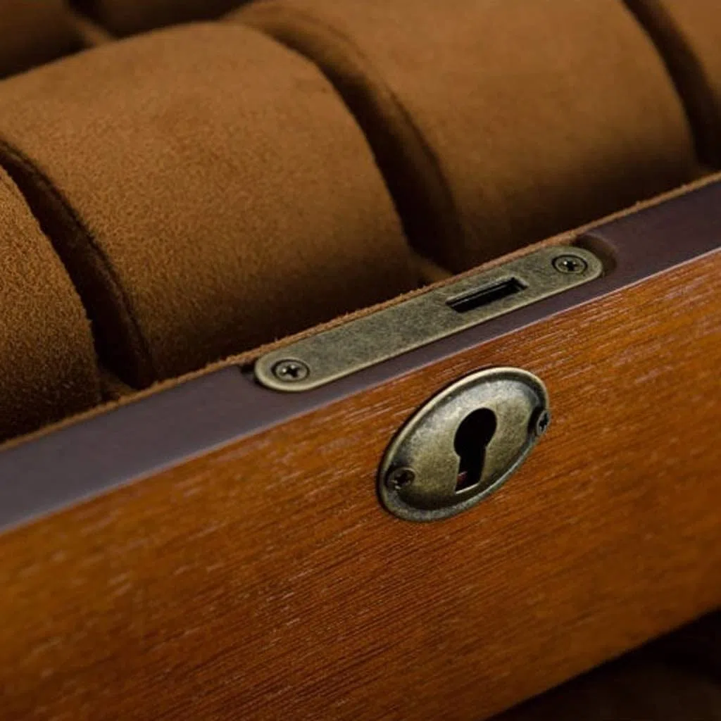 Caja de reloj de 20 ranuras para hombre, organizador de almacenamiento de relojes de doble capa de madera maciza, joyero retro con tapa de cristal