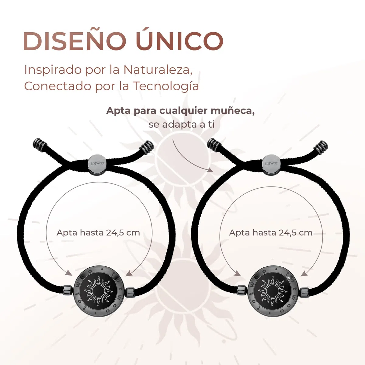 TOTWOO Pulseras Inteligentes de Pareja, Toque, Vibración e Iluminación a Distancia, Emparejamiento Bluetooth Uno a Uno por App, Regalo para Parejas a Distancia, Acero Inoxidable 316