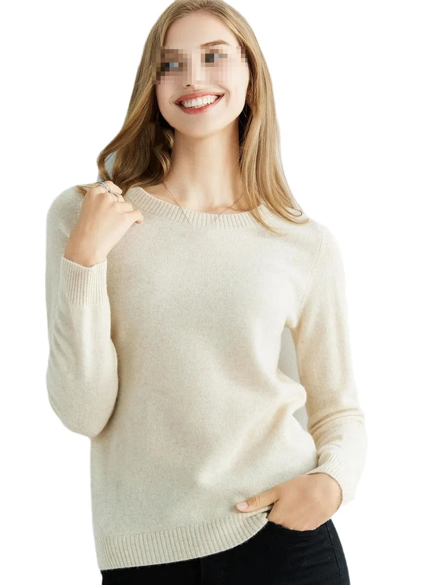 Vogrtcc Suéteres De Punto para Mujer Jerséis con Cuello Redondo De Lana De Cachemira Jerséis Top