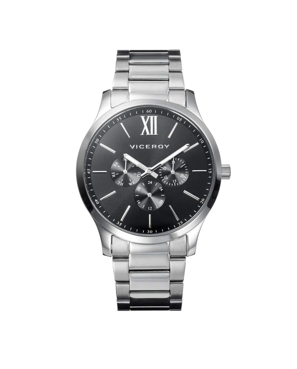 Viceroy Reloj Analógico Hombre de Acero Inoxidable - 43 mm - Movimiento de Cuarzo - Acabado Dorado - 401187