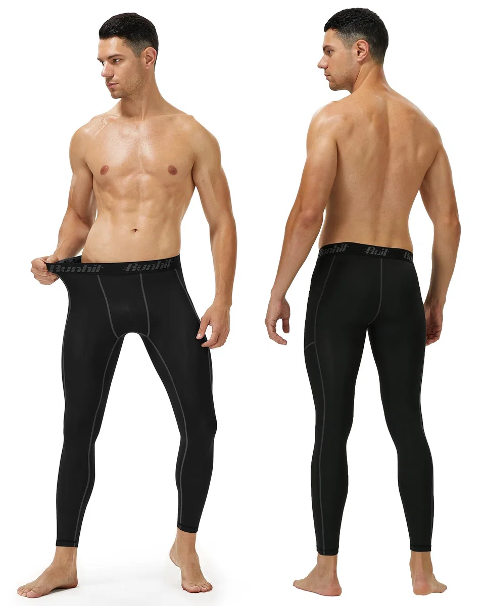 Runhit Mens Leggings - Pantalones de compresión Hombre
