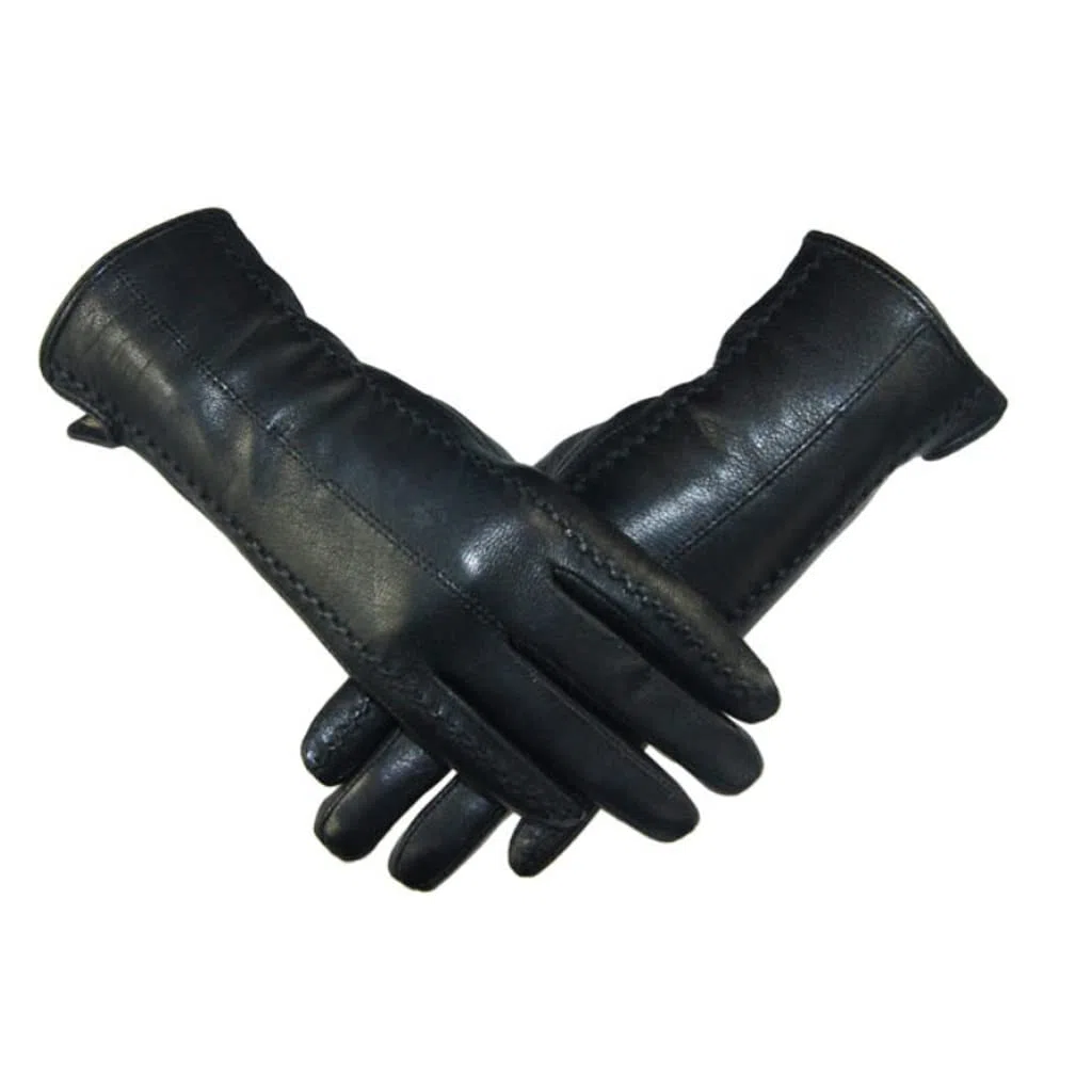 Guantes de Mujer con Lazo Grueso de Cuero cálido para Invierno y