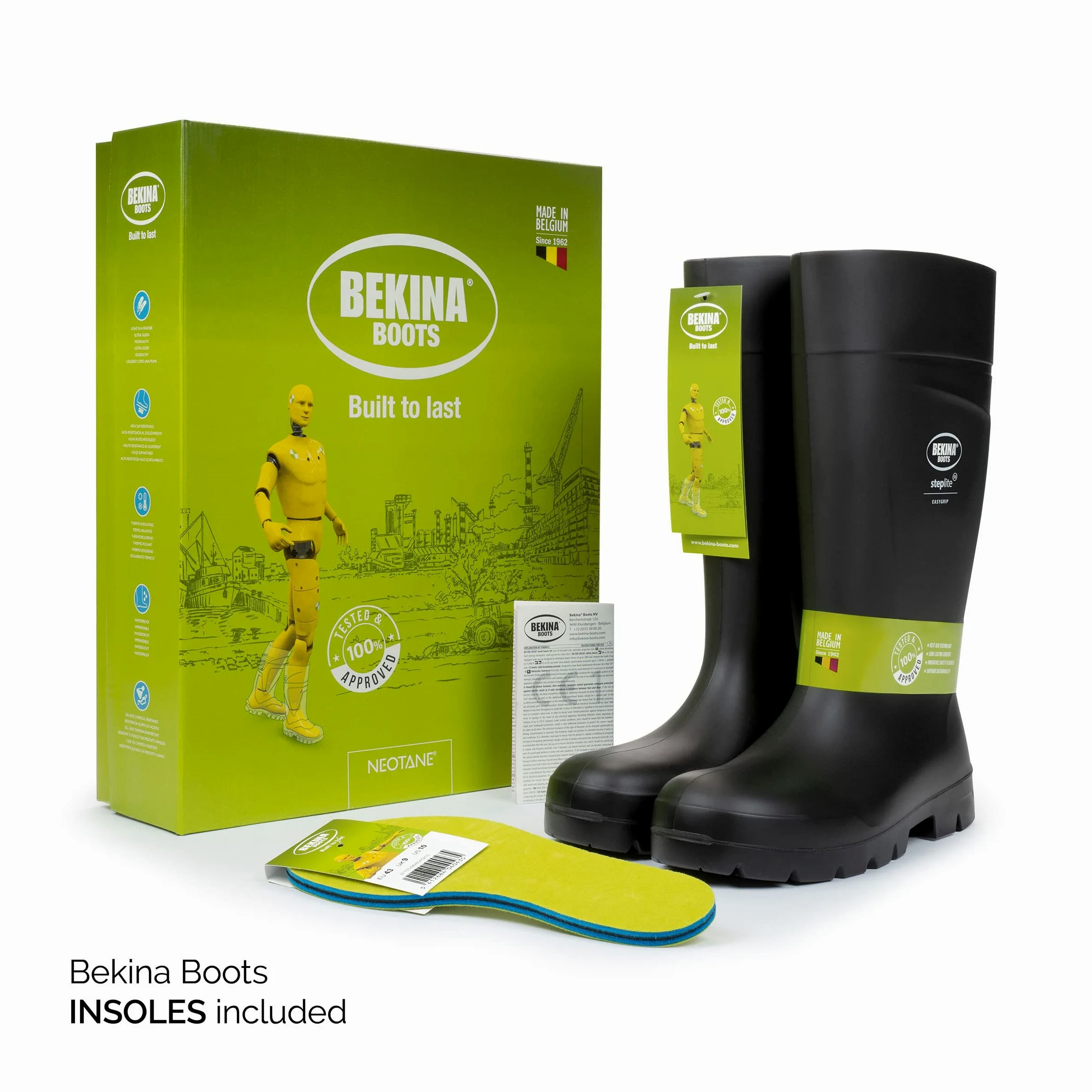 Botas de Seguridad, Masculinas, con Puntera y Suela de Acero de Seguridad, Incl. Plantilla para pies Calientes y Secos, Negras, EU 36