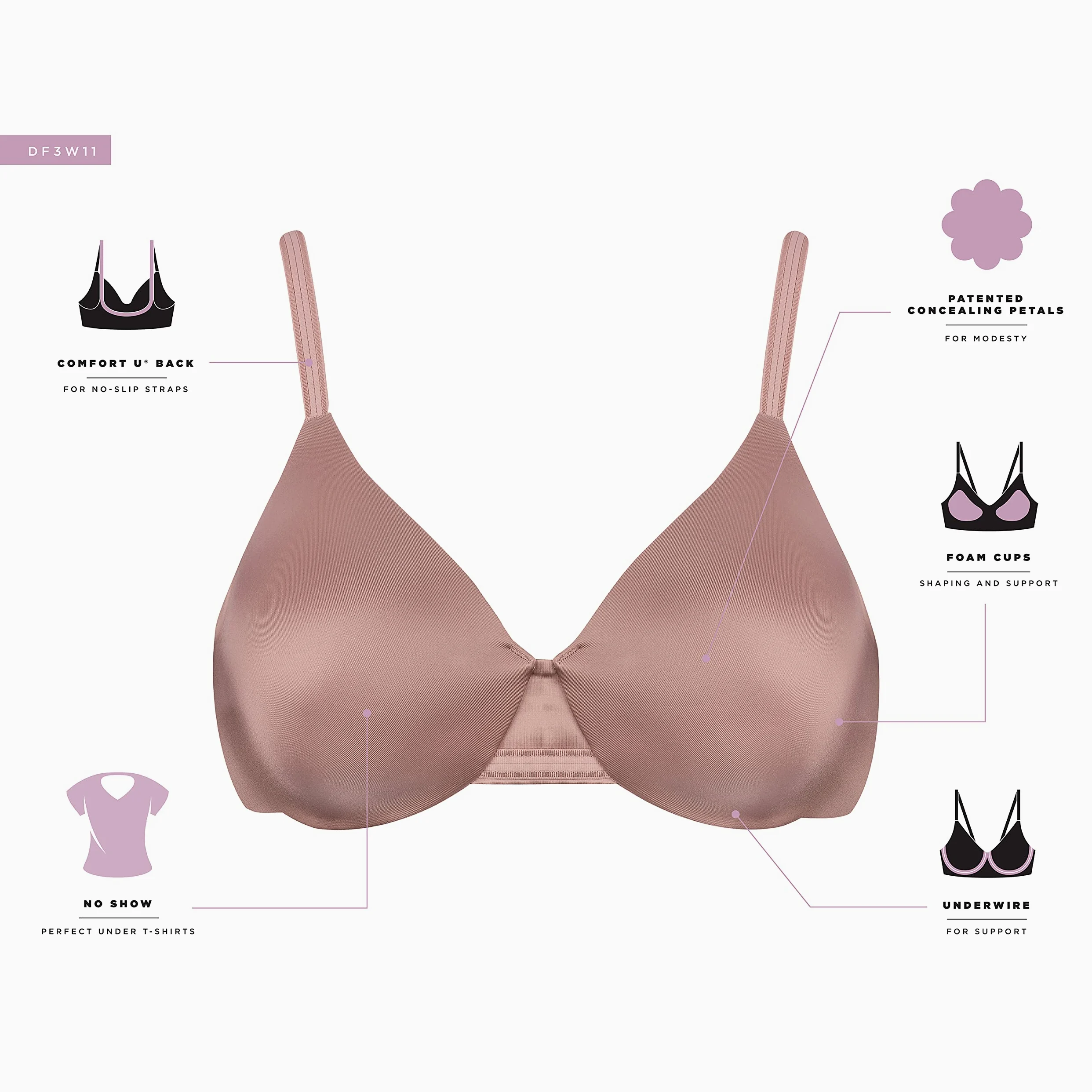 Bali All Around Smoothing Underwire Sostén Mujer (Pack de 1)