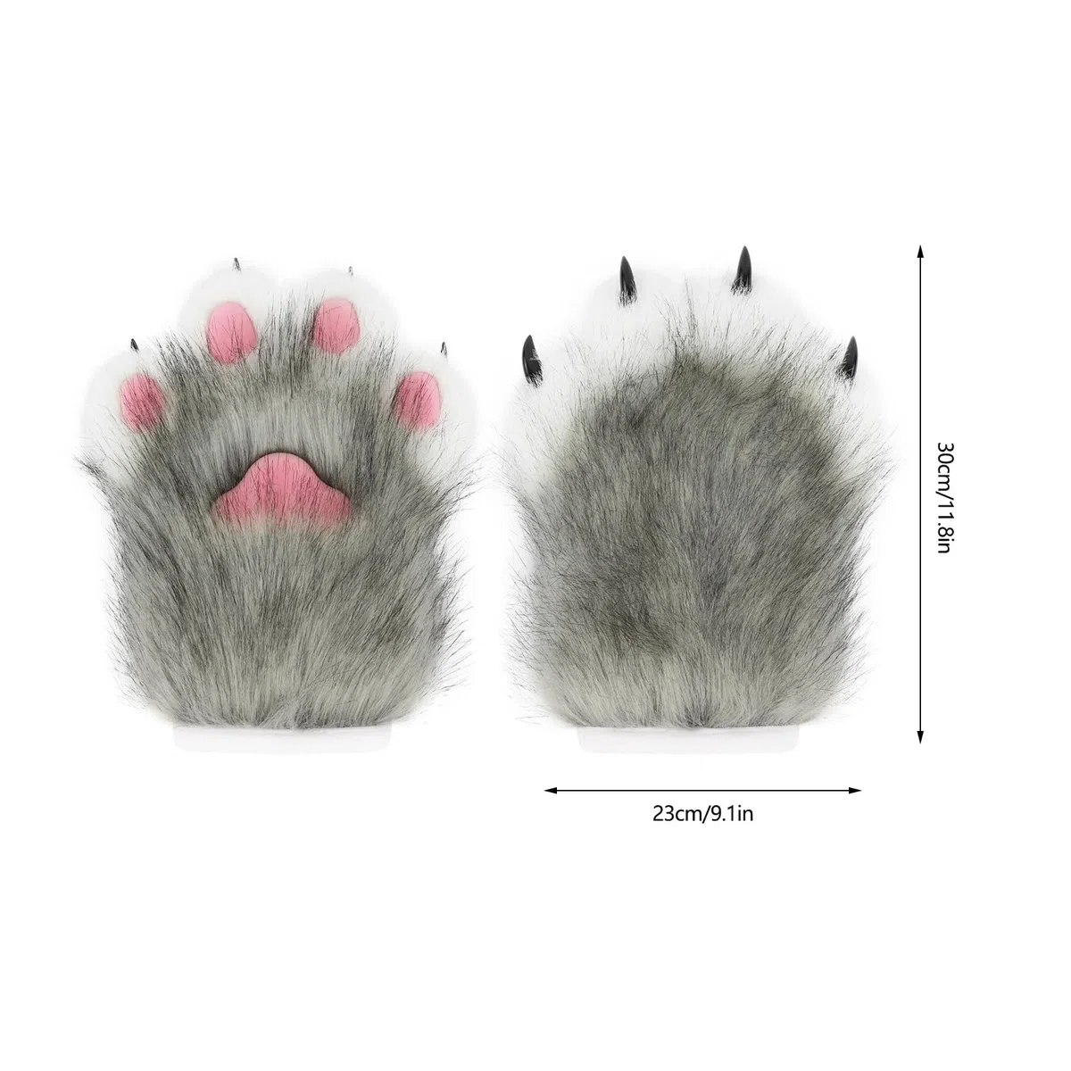 Guantes peludos de felpa con patas de gatos, guantes de patas de animales para eventos temáticos de vacaciones, disfraces para mujeres y niñas, accesorios de disfraces, guantes cálidos para niños