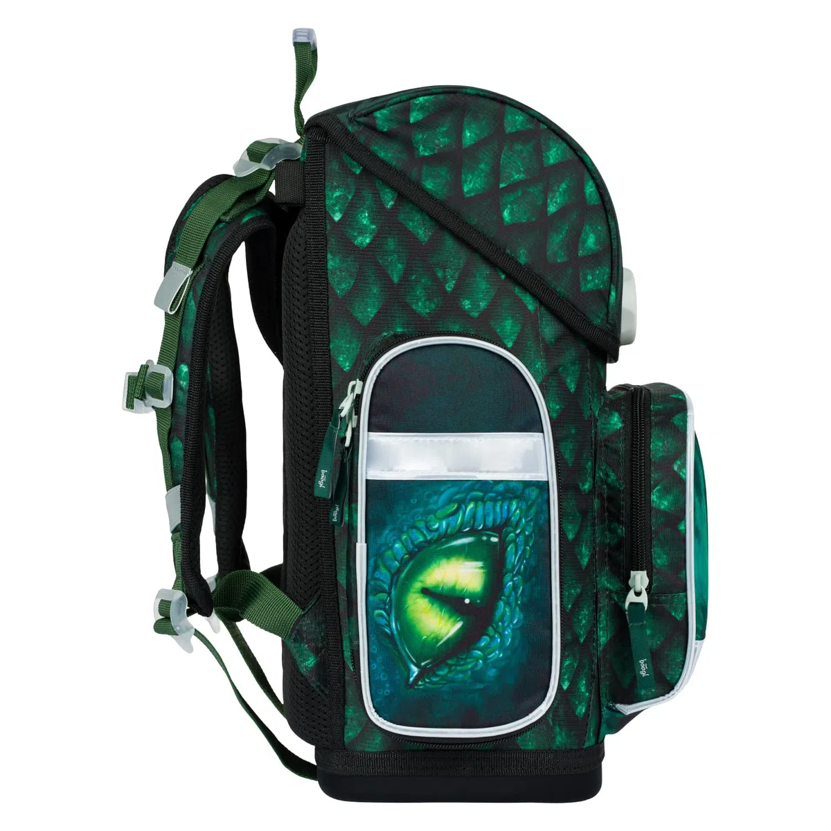 Baagl Mochila escolar para niños y niñas para 1ª clase (o 2ª clase), mochila escolar Ergo para niños y niñas, mochila escolar ligera con correa para el pecho, dragón, 39 x 27 x 17 cm, De moda