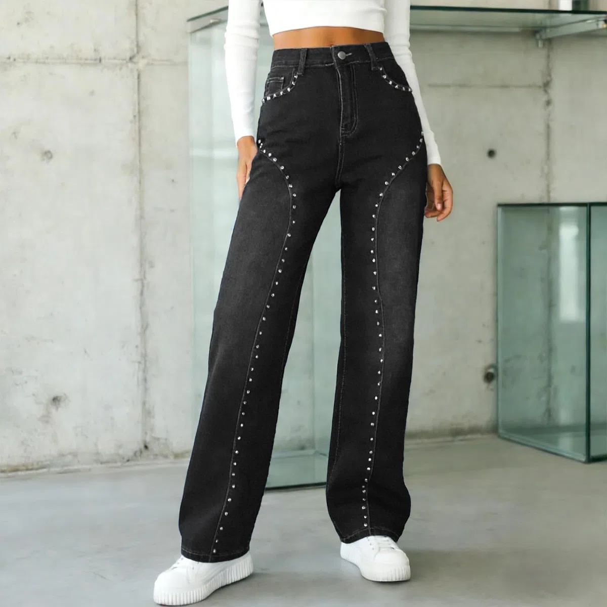 Vaqueros Mujer Anchos Vaqueros Mujer Pantalones Skinny Slim Elásticos Ajustados Pantalones Largos De Pierna Ancha Cintura Elástica De Mezclilla Ligeros para Uso Casual Y Diario