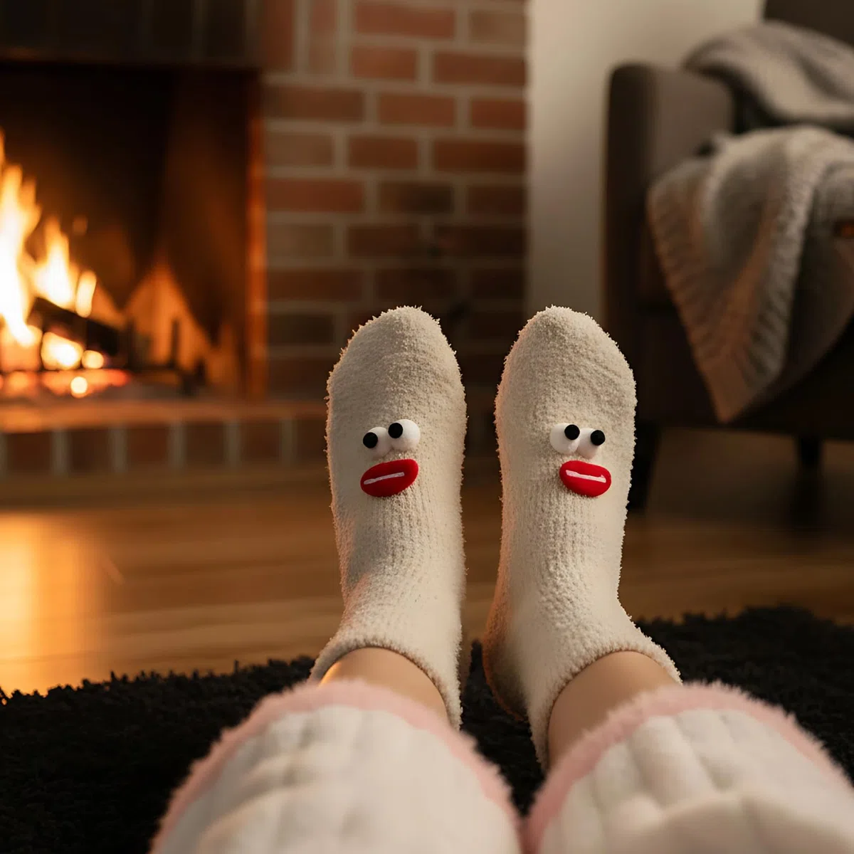 12 pares de calcetines blancos mullidos, calcetines térmicos de invierno de felpa para mujer, calcetines divertidos de animales, talla