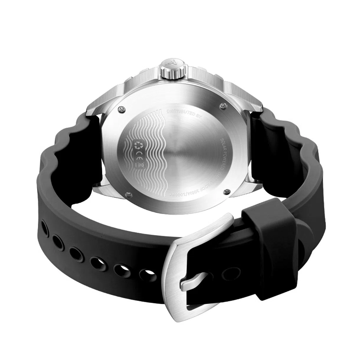 Cocoarm Reloj de Buceo de Cuarzo con Energía Solar, Resistente Al Agua hasta 300 M, Correa de Silicona Luminosa para Deportes Al Aire y Buceo