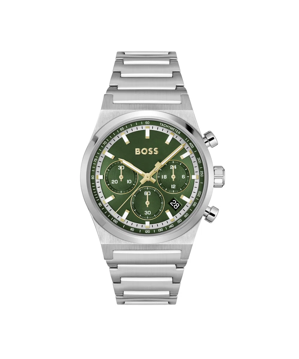 BOSS Reloj Cronógrafo de Cuarzo para Hombre Colección Candor Chrono - Disponible con Pulsera de Acero Inoxidable, Correa de Cuero o de Silicona