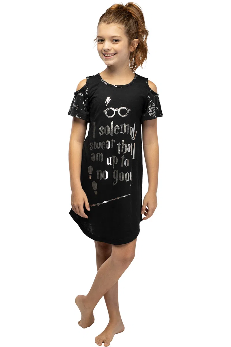 Intimo - Camisón de Harry Potter I Solemnly Swear con hombros recortados para niñas grandes
