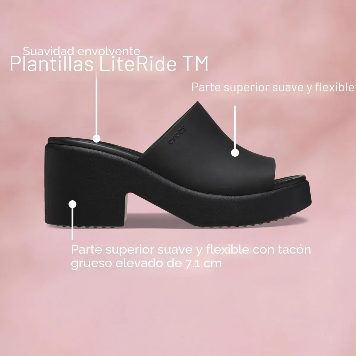 Crocs Sandalias Brooklyn de tacón deslizante para mujer