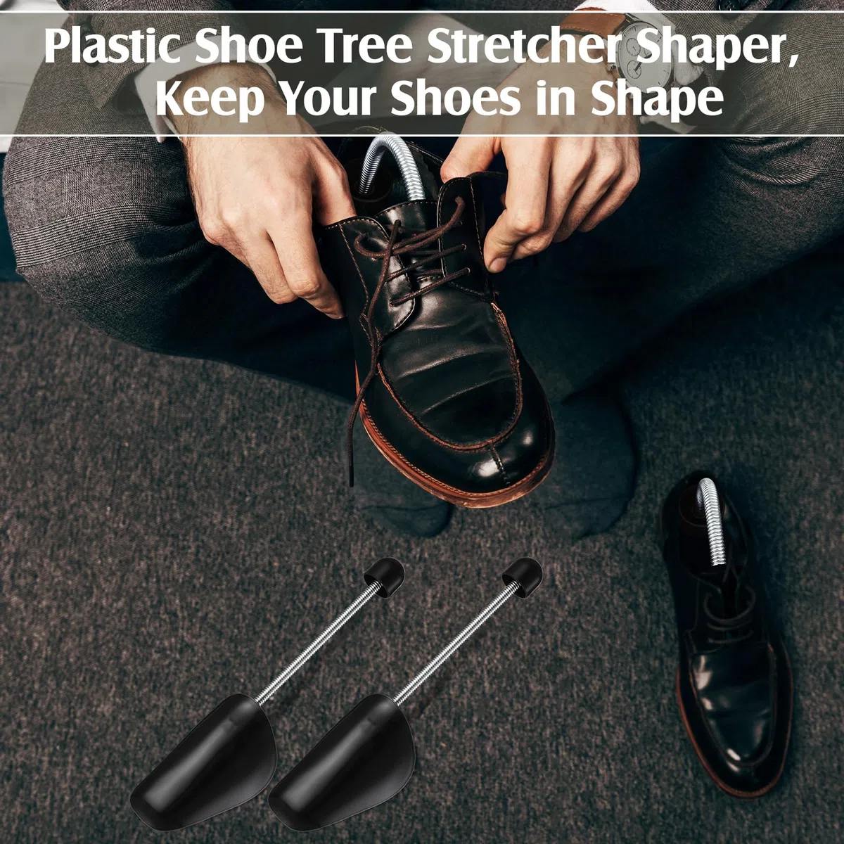 Barydat 50 pares de zapatos de plástico para zapatos, moldeadores prácticos y ajustables, soporte para botas para hombres