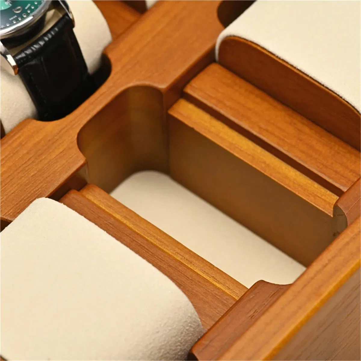Caja para Relojes de Madera Maciz Caja Organizadora De Joyas Madera 6/10 Rejillas