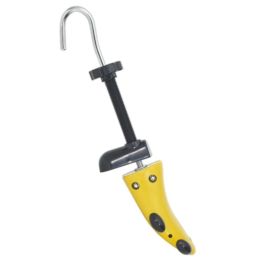 Horma de zapatos con calzador de plástico amarillo EU 41 – 46, 4 posiciones, expansor de zapatos y soporte de forma para botas de hombre, zapatos deportivos y zapatos de cuero