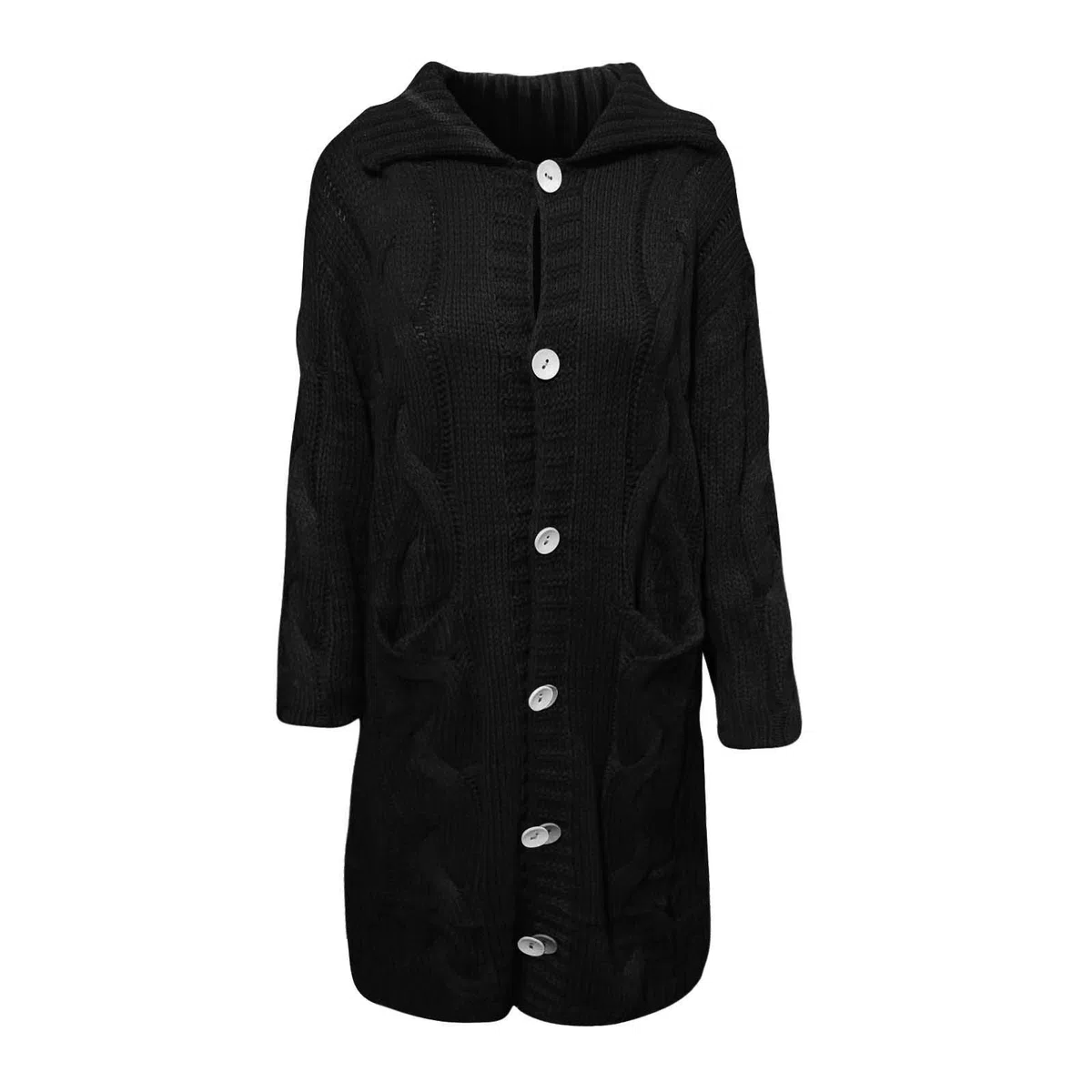 Chaqueta de punto larga para mujer, chaqueta de invierno para mujer, chaqueta de punto grueso, chaqueta de entretiempo, suéter de otoño, cárdigan, cárdigan, chaqueta de punto, chaqueta de ocio