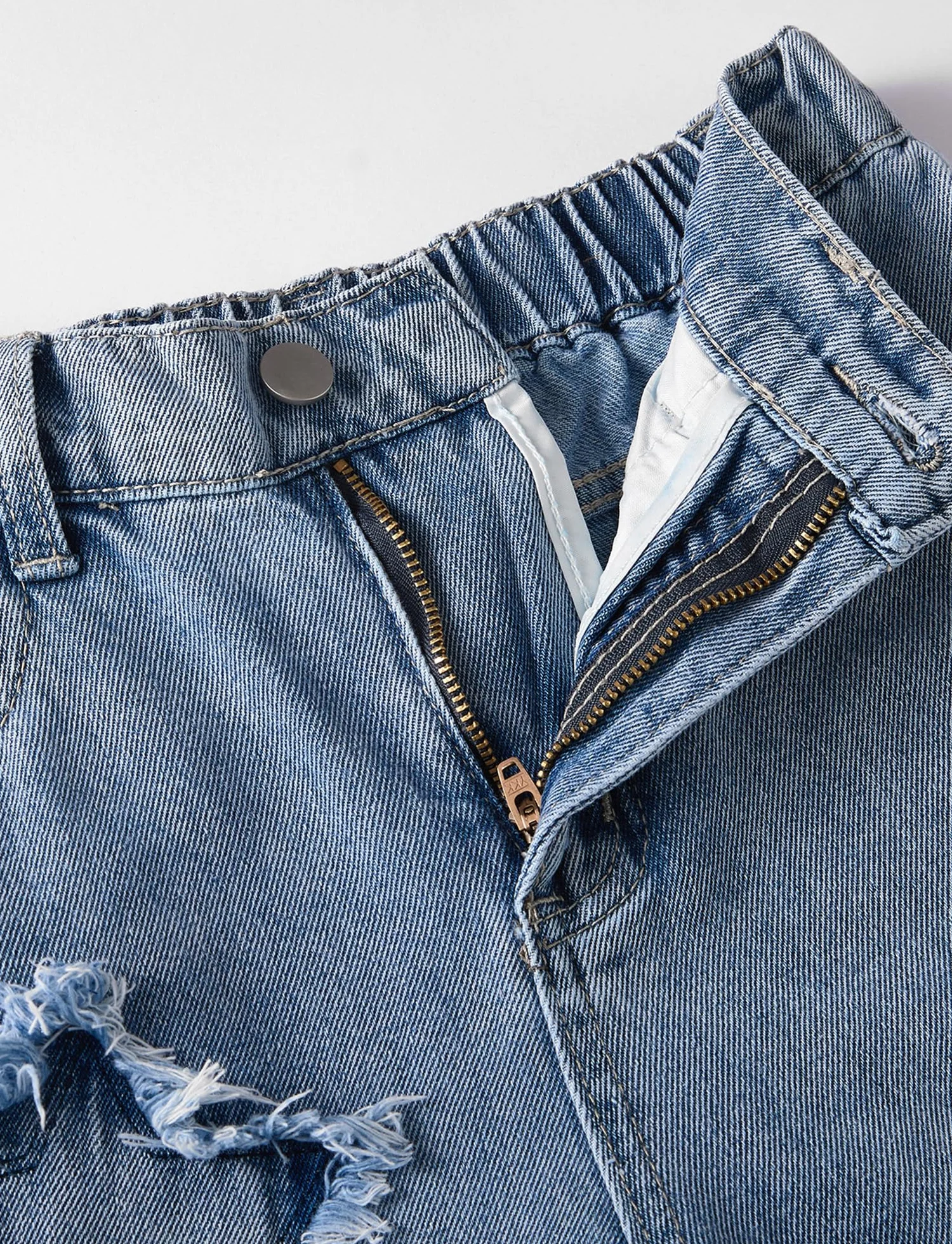 Maeau Pantalones vaqueros estrellados de pierna ancha para niñas, pantalones de mezclilla rectos, corte holgado, pantalones casuales con cintura elástica y bolsillos, 7-14 años, altura 130-160 cm