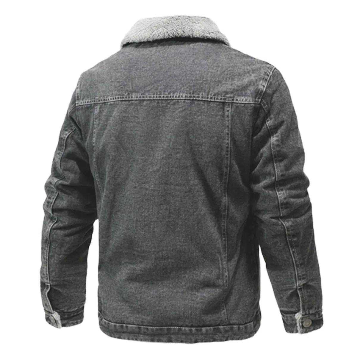 Chaqueta vaquera para hombre con piel, chaqueta de invierno cálida con forro polar, chaqueta vaquera, chaqueta de exterior, chaqueta de entretiempo, chaqueta de mezclilla vintage, chaqueta