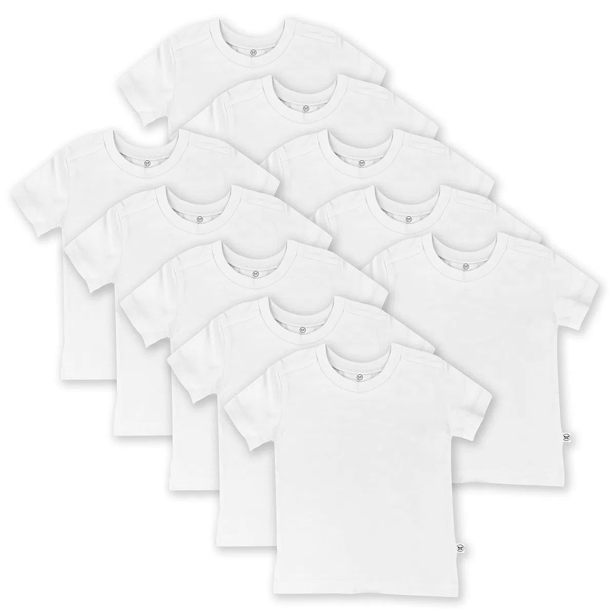 HonestBaby Organic Cotton Short Sleeve T-Shirt Multi-Packs Conjunto de Camisetas para bebés y niños pequeños Bebé-Niños (Pack de 10)