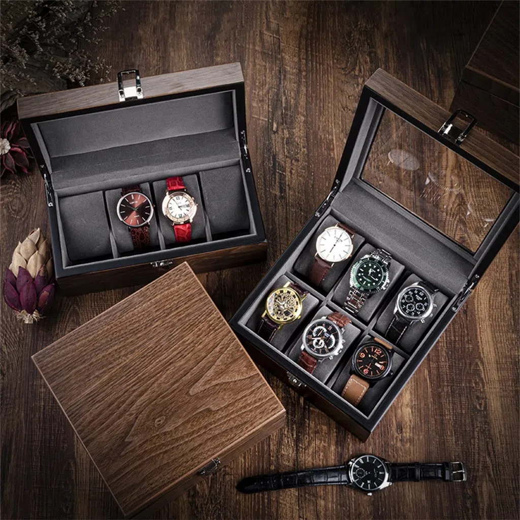 Caja de colección pulsera reloj mecánico marrón for hombre(B)