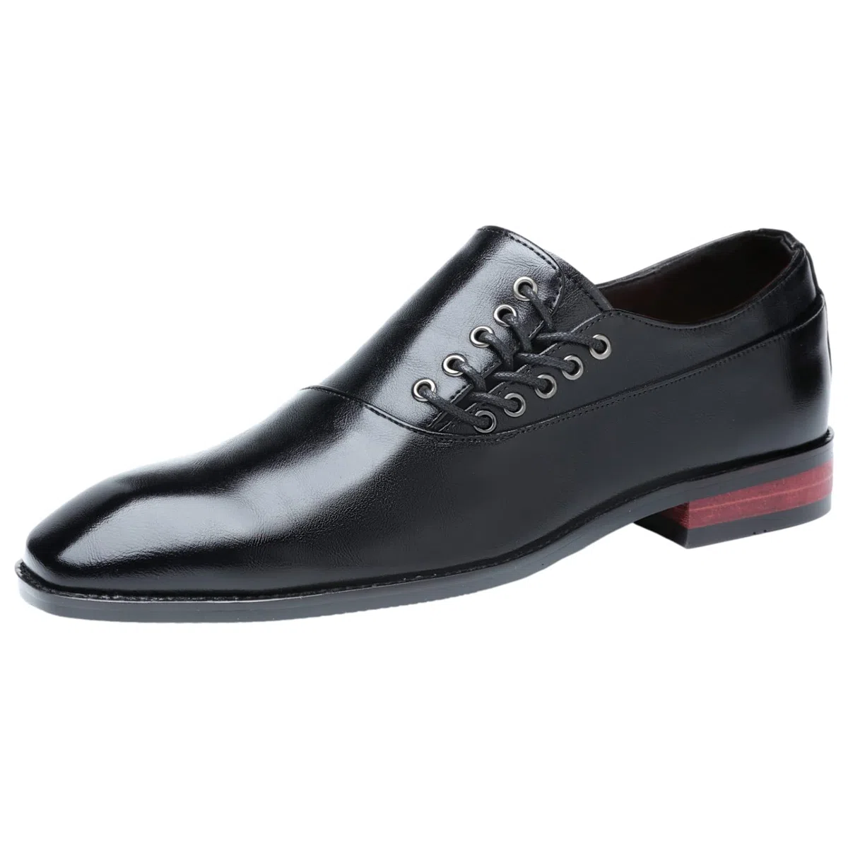 ANUFER Masculino Guapo Diseño único Cuero de Fibra Ultrafina Cordones Lateral Zapatos Formales