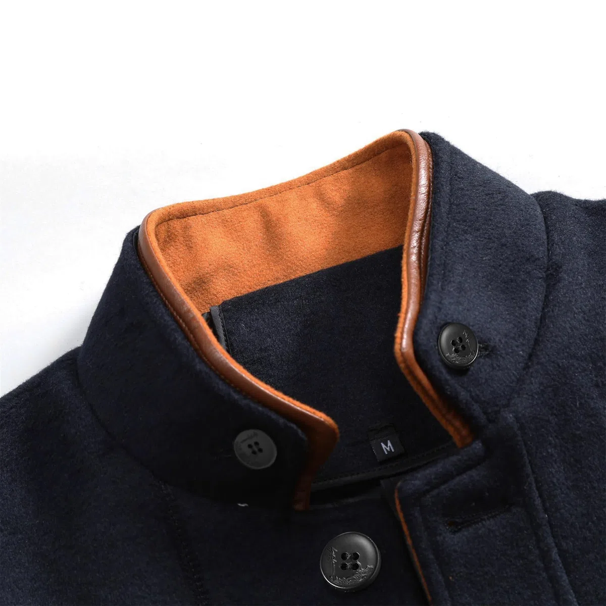 Allthemen Abrigo de lana para hombre corte entallado cuello alto chaqueta de invierno longitud media para negocios y ocio