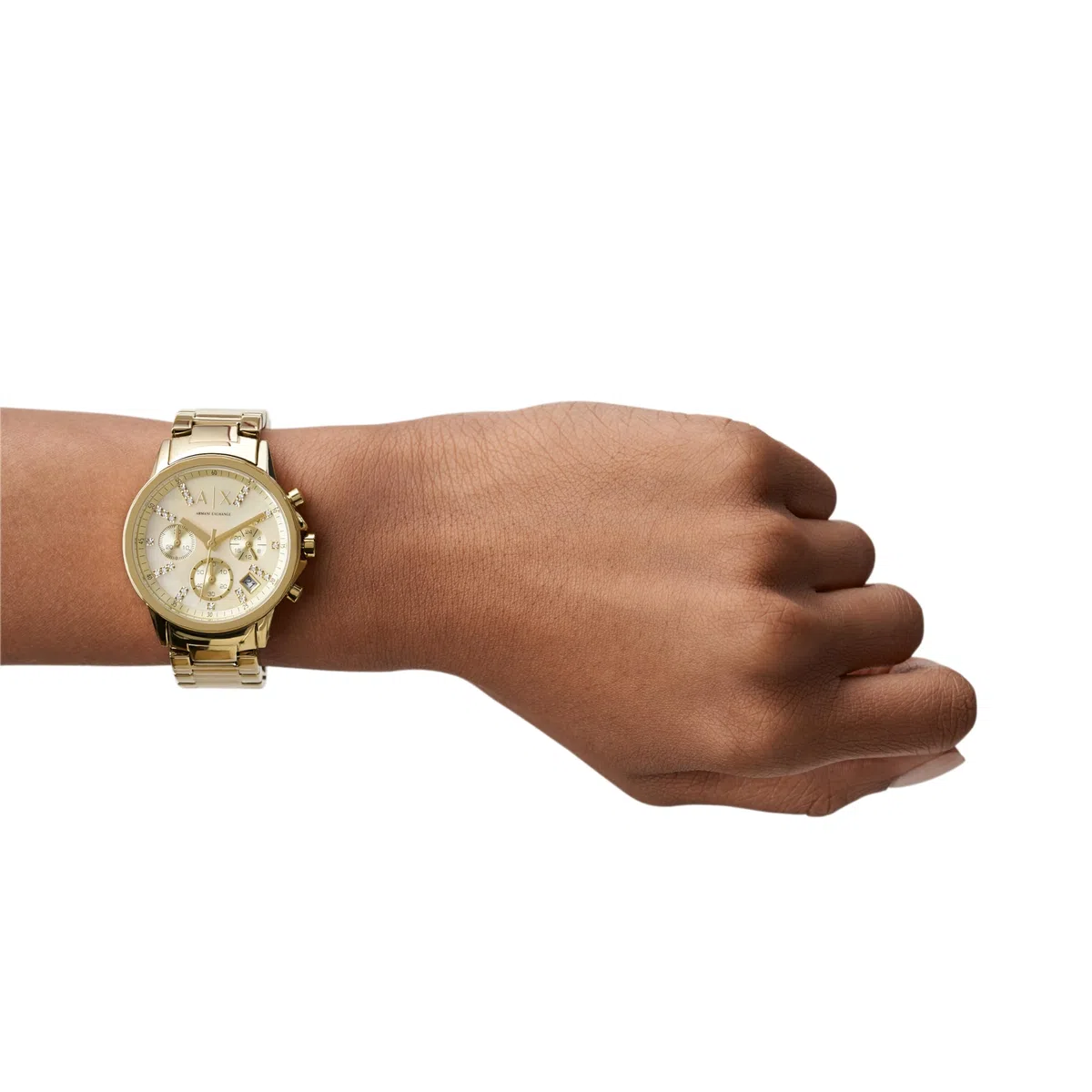 Armani Exchange Orologio da Donna, Movimento cronografo al quarzo e cassa da 36 mm con cinturino in Acciaio inossidabile