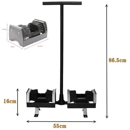 Cepillo rascador de botas de exterior, limpiador de botas de fútbol resistente, base estable, cerdas rígidas de doble cara, herramienta de eliminación de barro, herramienta de limpieza de barro para
