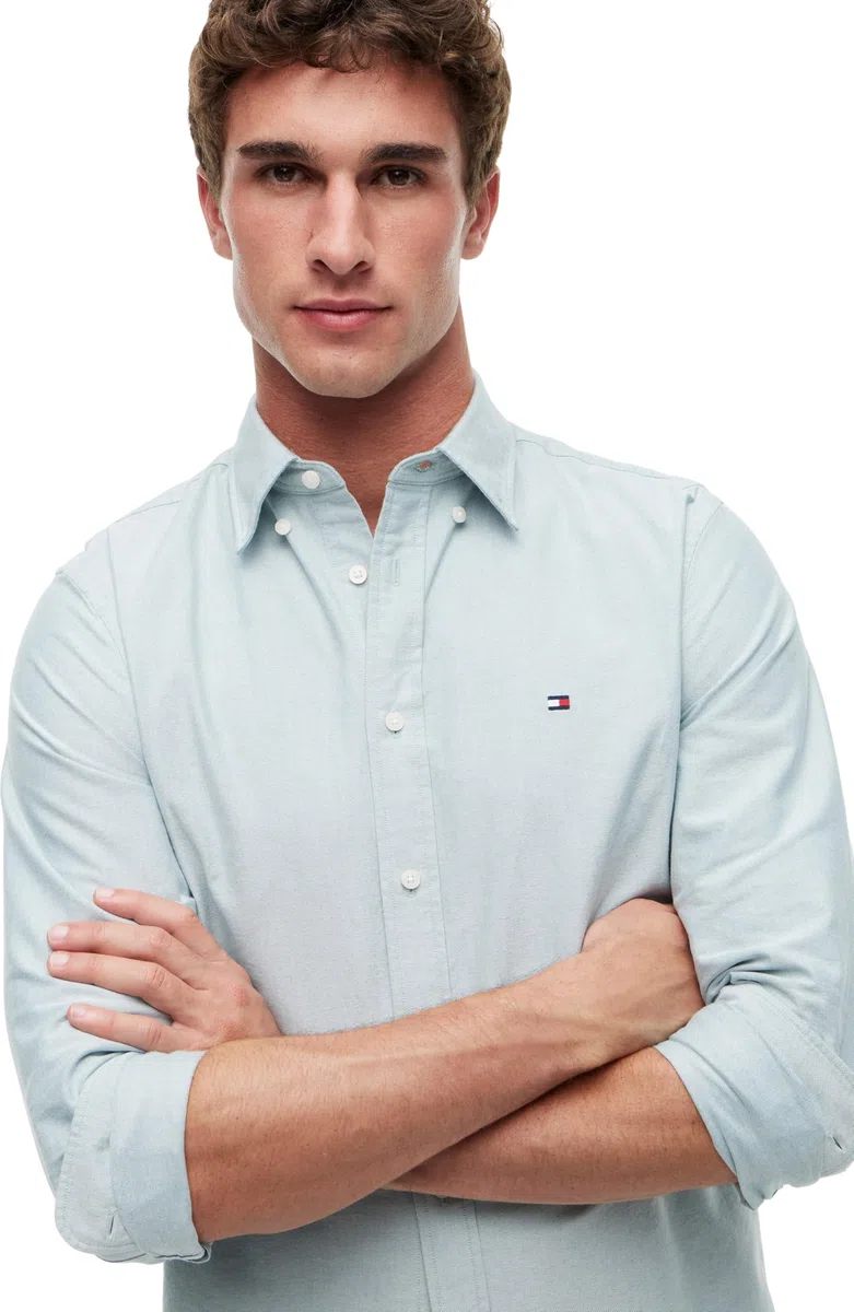 Tommy Hilfiger Camisa Hombre Oxford Shirt de Manga Larga